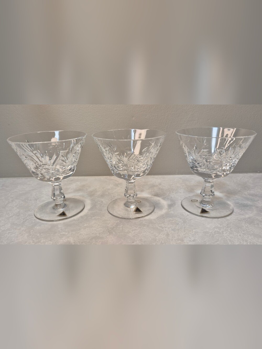 Vintage Cristal d’Arques France Lead Crystal Coupe Glasses – Set of 3